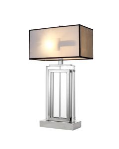 Arlington Crystal Rectangle Table Lamp with White Shade