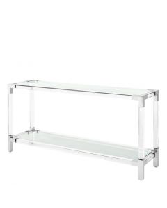 Royalton Acrylic & Polished Stainless Steel Console Table