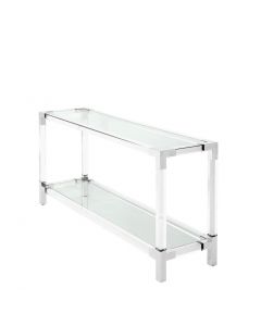 Royalton Acrylic & Polished Stainless Steel Console Table