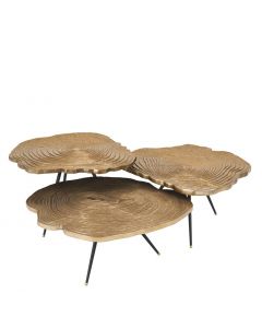 Quercus Brass Coffee Table - Set of 3