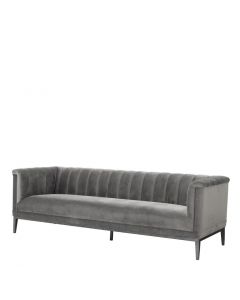 Eichholtz Raffles Roche Porpoise Grey Velvet Sofa