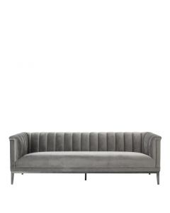 Eichholtz Raffles Roche Porpoise Grey Velvet Sofa
