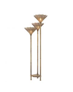 Kon Tiki Brass Triple Floor Lamp