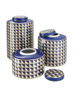 Drappo Porcelain Jars - Set of 3 