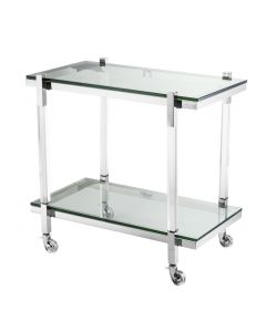 Royalton Acrylic & Polished Stainless Steel Trolley