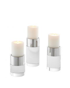 Sierra Nickel & Clear Crystal Candle Holders - Set of 3 