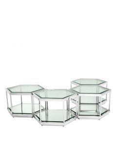 Sax Polished Stainless Steel Coffee Tables - Set of 4