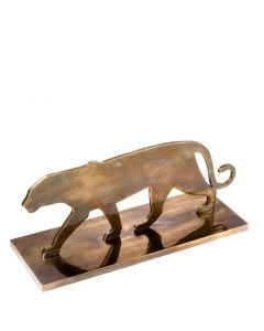 Panther Silhouette Brass Statue