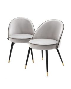 Cooper Roche Light Grey Velvet Dining Chairs - Set of 2
