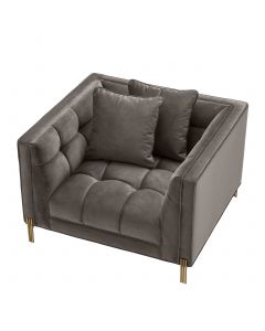 Sienna Savona Grey Velvet Armchair 