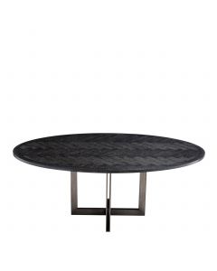 Melchior Charcoal Oak Oval Dining Table