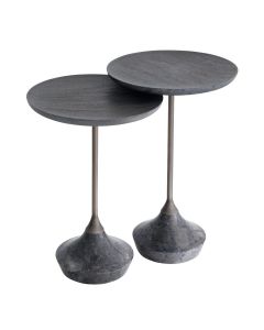 Puglia Grey Marble Side Table - Set of 2