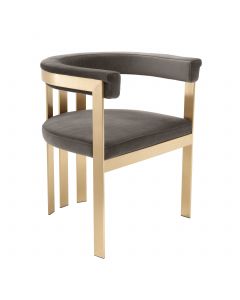 Clubhouse Savona Grey Velvet & Brass Dining Chair