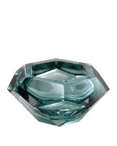 Las Hayas Turquoise Crystal Glass Bowl 