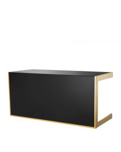 Cosmo Gold & Black Glass Desk