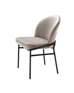 Willis Savona Greige Velvet Dining Chair - Set of 2