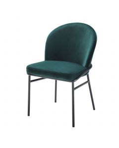 Willis Savona Dark Green Velvet Dining Chair - Set of 2