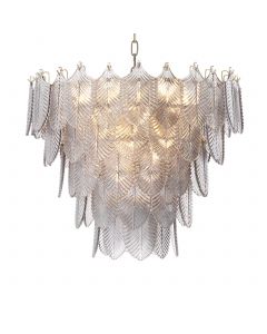 Verbier Small Light Brushed Brass & Smoked Glass Chandelier