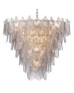 Verbier Large Light Brushed Brass & Smoked Glass Chandelier