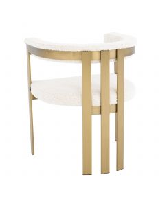 Clubhouse Boucle Cream & Brass Dining Chair 