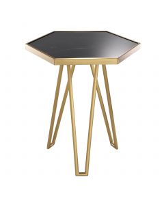 Samson Brushed Brass & Honed Black Marble Side Table