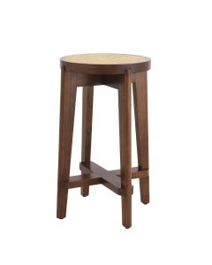 Dareau Classic Brown Counter Stool with Rattan Cane Webbing