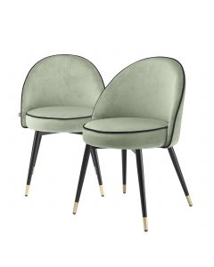 Cooper Savona Pistache Green Velvet Dining Chair - Set of 2