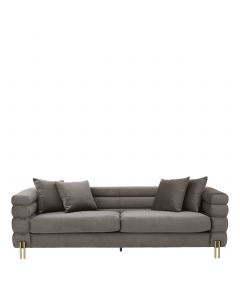 York Savona Grey Velvet Sofa