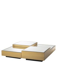 Esposito Brushed Brass Coffee Table - Set of 4