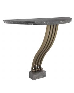 Renaissance Brushed Brass & Grey Marble Console Table 