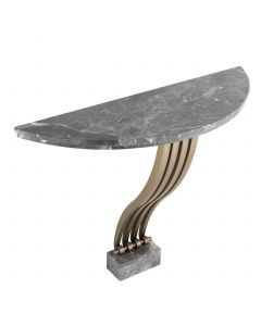 Renaissance Brushed Brass & Grey Marble Console Table 