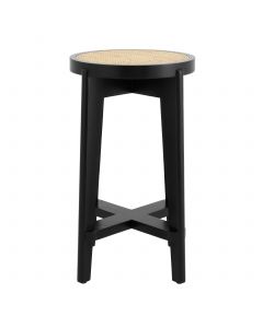 Dareau Classic Black Counter Stool with Rattan Cane Webbing