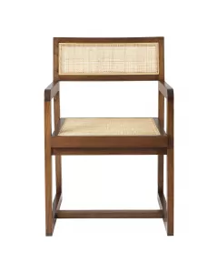 Dinant Classic Brown Dining Chair with Rattan Cane Webbing 
