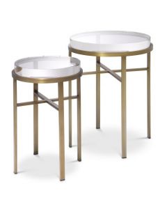 Hoxton Brushed Brass Side Tables - Set of 2
