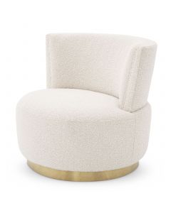 Alonso Boucle Cream Swivel Chair 