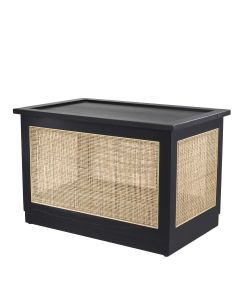 Philbert Classic Black Trunk with Rattan Cane Webbing