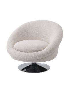 Nemo Boucle Cream Swivel Chair
