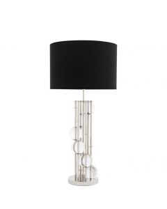 Lorenzo Nickel Table Lamp with Black Shade