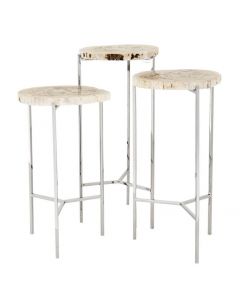 Newson Petrified Wood Side Table - Set of 3