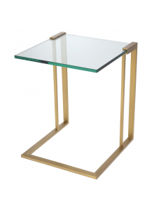 Perry Brushed Brass Side Table 